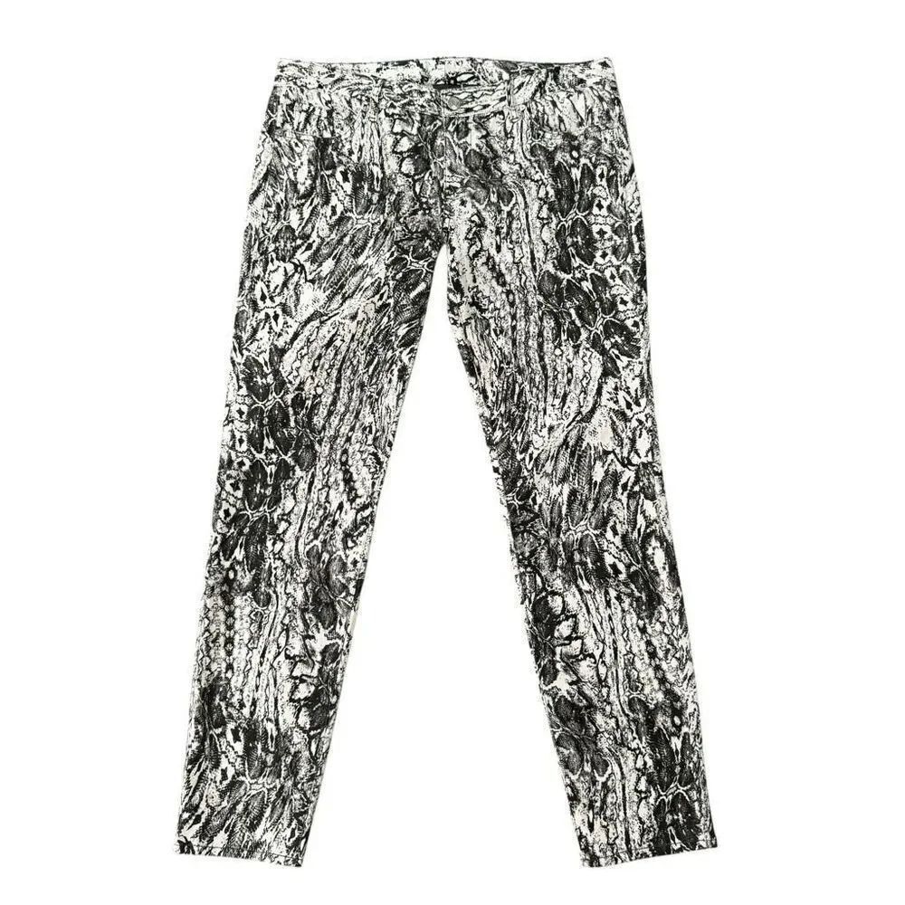 Armani Exchange Reptile Print Skinny Jeans Snake Print size 10 cotton stretch